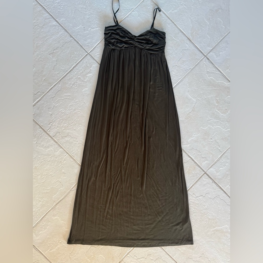 Elegant Dark Olive Maxi Dress